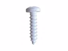 Picture of #12 x 1" SS Phillips Pan Head Screws - White - Case of 2,000